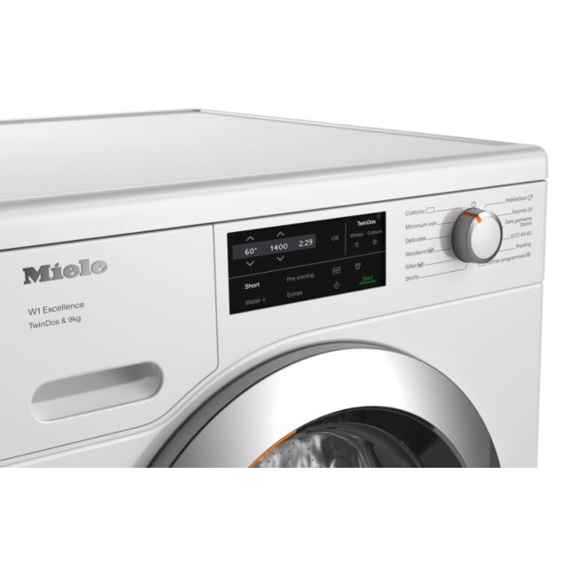 Miele WEG665 9kg Honeycomb drum with pre-ironing, 1400rpm spin, Energy Rating (A), Extremely quiet (