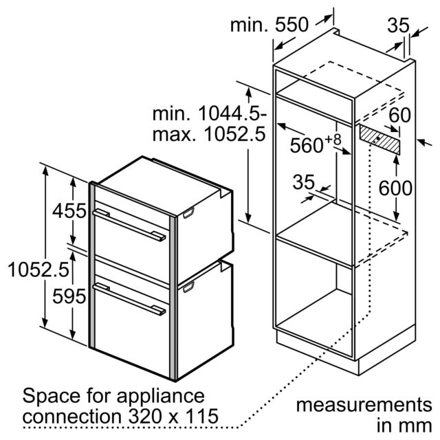 NEFF Z11SZ90G0 Seamless Combination strips, metal platform and brackets for Slide&Hide N 90 & N 70 s