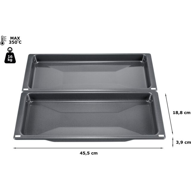 NEFF Z1650BE0 2 piece, half depth enamel pan set for New N70 + N90 Standard and Neff Collection Stea