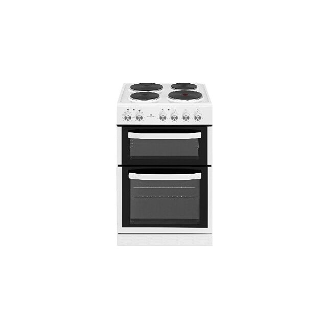 New World NWMID54DEW New World 50cm White Double Oven Solid Plate Electric Cooker