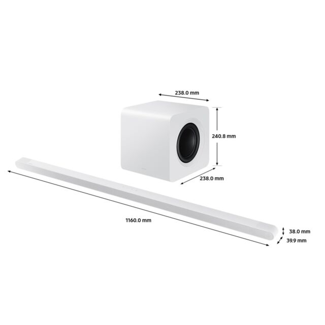 Samsung HW-S801D/XU 3.1.2ch Soundbar with Slimline Wireless Subwoofer - White