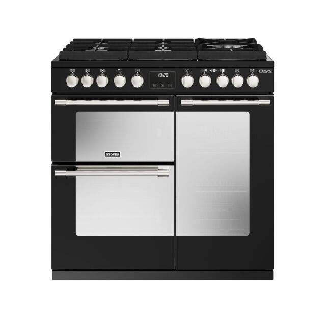 Stoves 444411460 St Dx Ster D900df Dual Fuel Gas Through Glass - Black