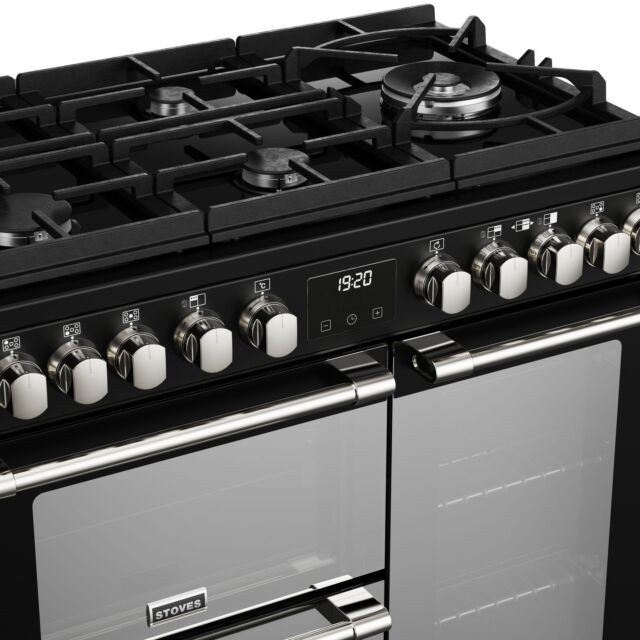 Stoves 444411460 St Dx Ster D900df Dual Fuel Gas Through Glass - Black