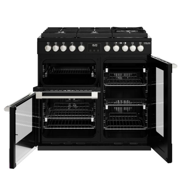 Stoves 444411460 St Dx Ster D900df Dual Fuel Gas Through Glass - Black