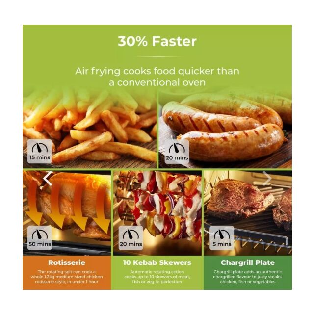 Tower T17076 11Ltr Xpress Pro 10-In-1 Air Fryer With Rotisserie