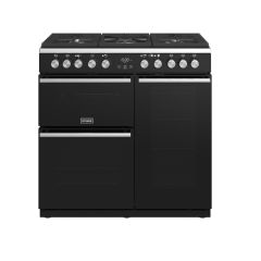 Stoves 444410749 St Prec Dx S900df Dual Fuel Gas Through Glass - Black